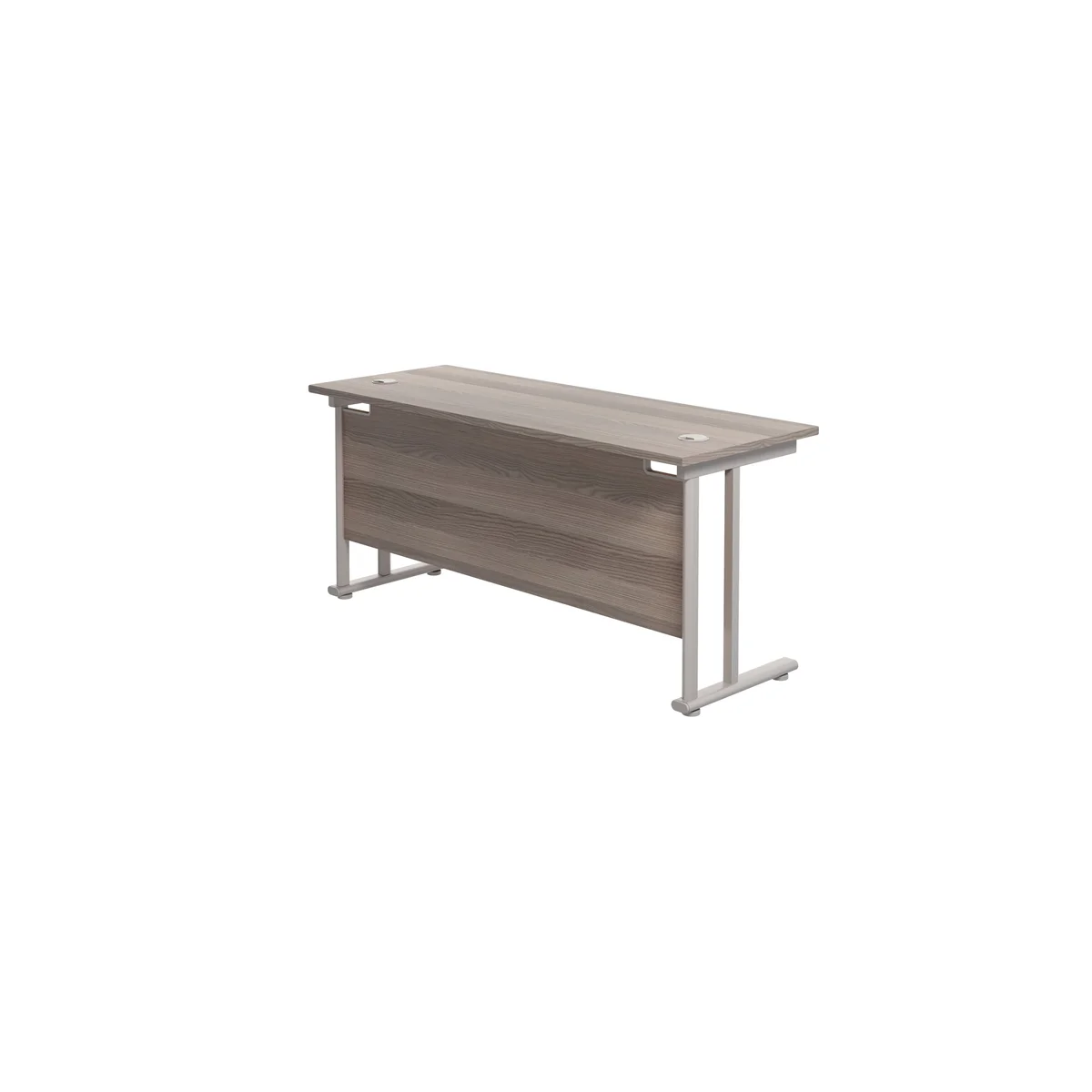 Jemini Rectangular Cantilever Desk 1800x600x730mm Grey Oak/Silver KF806578 - Image 3