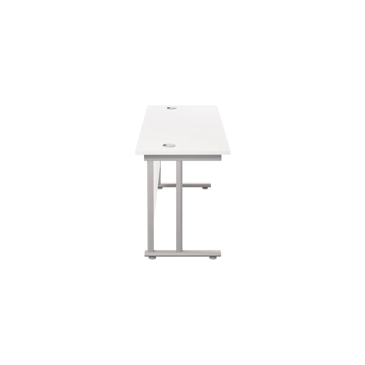 Jemini Rectangular Cantilever Desk 1800x600x730mm White/Silver KF806592 - Image 2