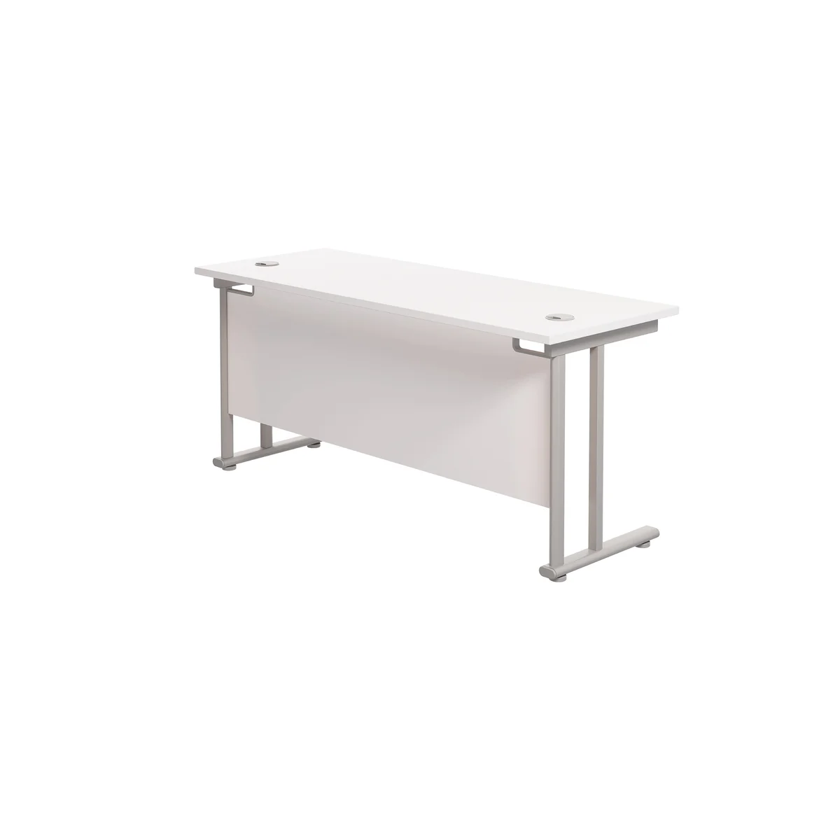 Jemini Rectangular Cantilever Desk 1800x600x730mm White/Silver KF806592 - Image 3