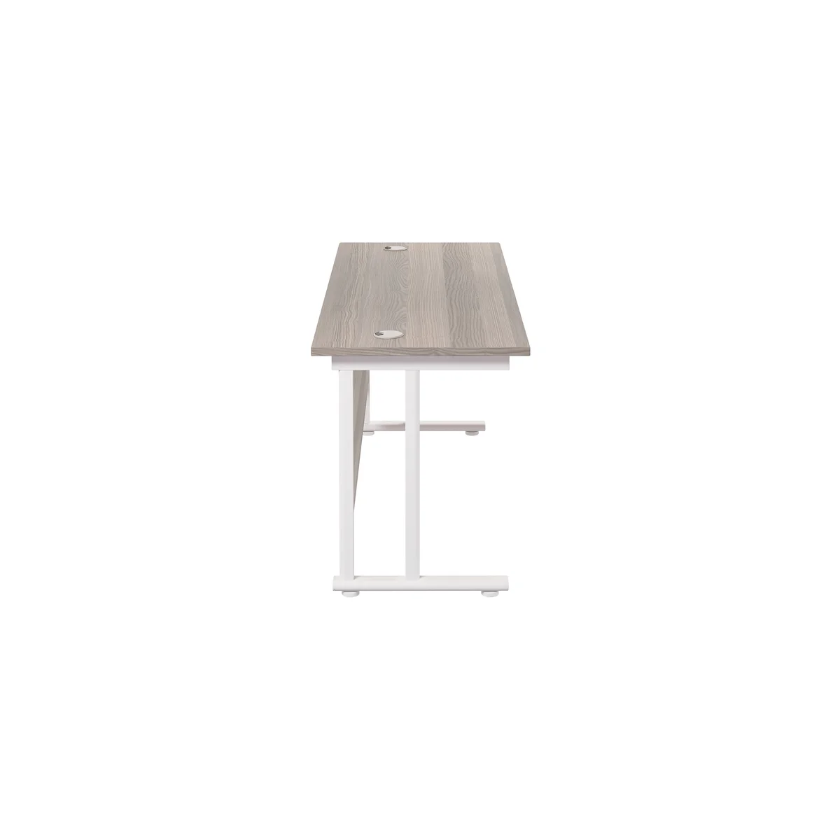 Jemini Rectangular Cantilever Desk 1800x600x730mm Grey Oak/White KF806639 - Image 2