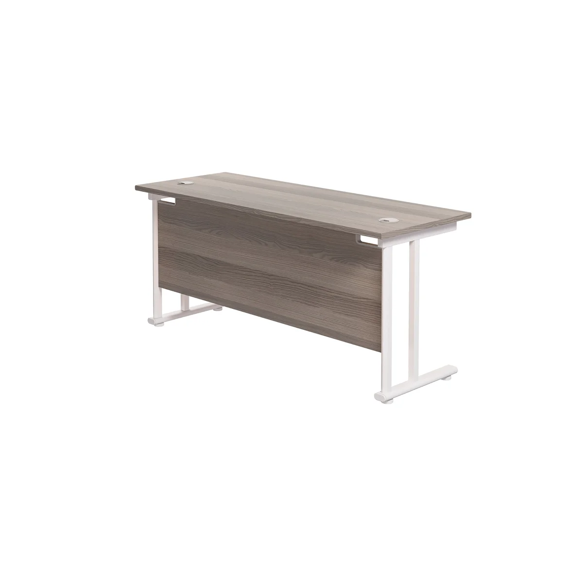 Jemini Rectangular Cantilever Desk 1800x600x730mm Grey Oak/White KF806639 - Image 3