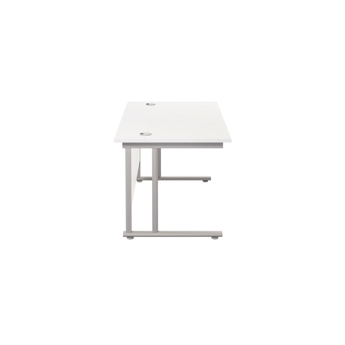 Jemini Rectangular Cantilever Desk 1200x800x730mm White/Silver KF806837 - Image 2