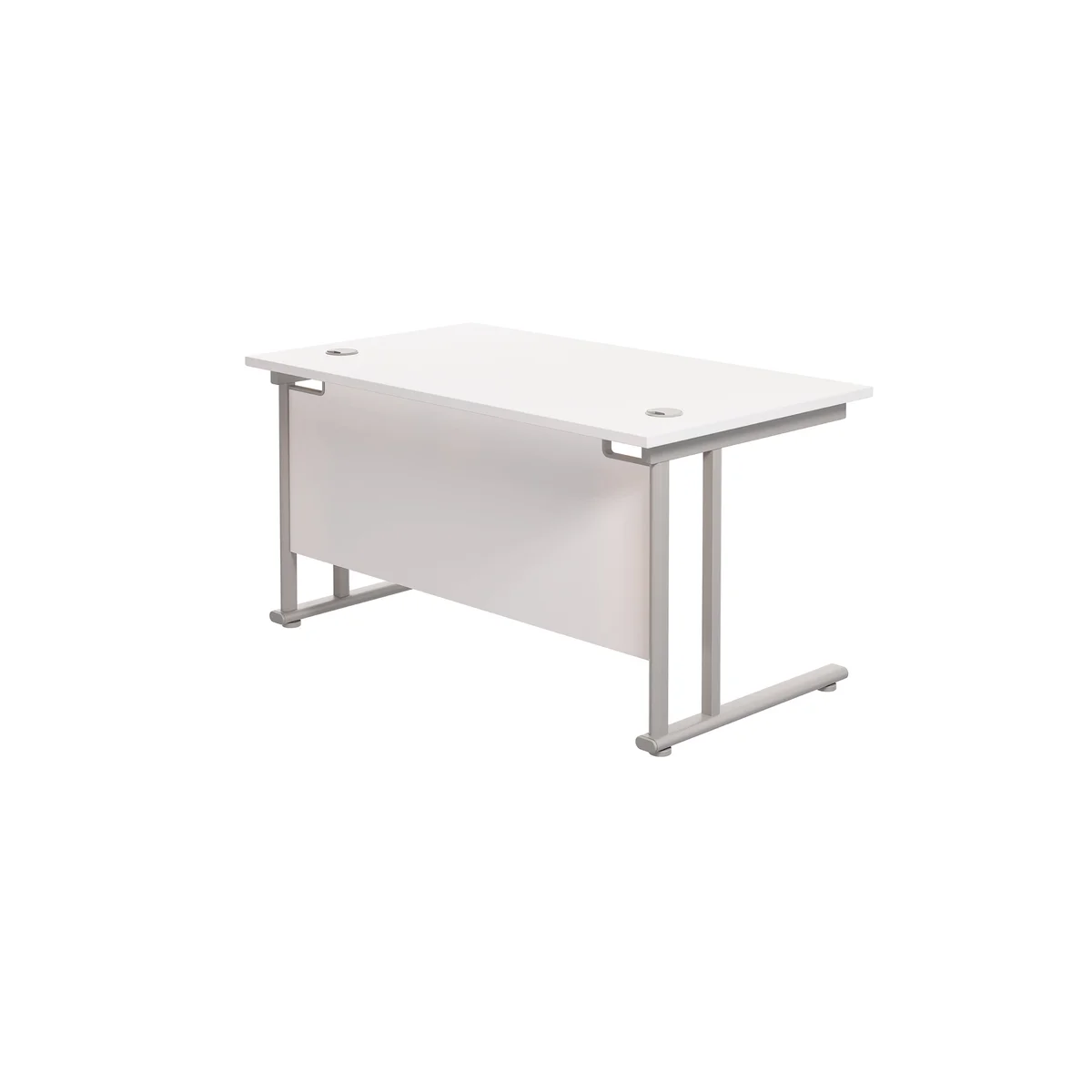 Jemini Rectangular Cantilever Desk 1200x800x730mm White/Silver KF806837 - Image 3