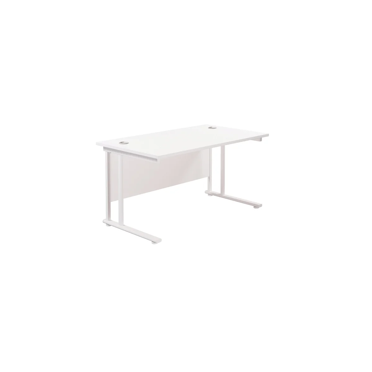 Jemini Rectangular Cantilever Desk 1200x800x730mm White/White KF806899 - Image 1