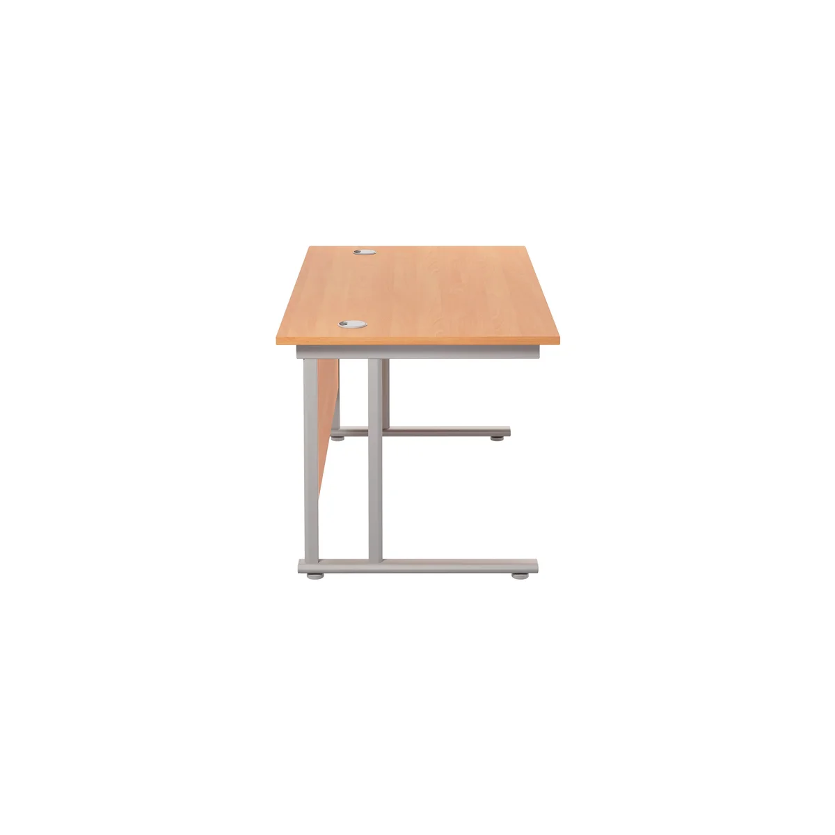 Jemini Rectangular Cantilever Desk 1400x800x730mm Beech/Silver KF806929 - Image 2
