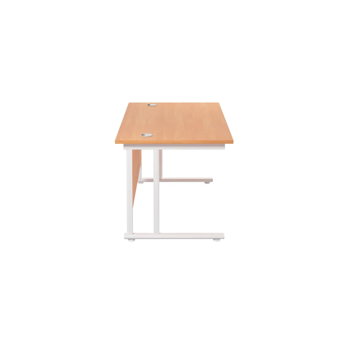 Jemini Rectangular Cantilever Desk 1400x800x730mm Beech/White KF806981 - Image 2