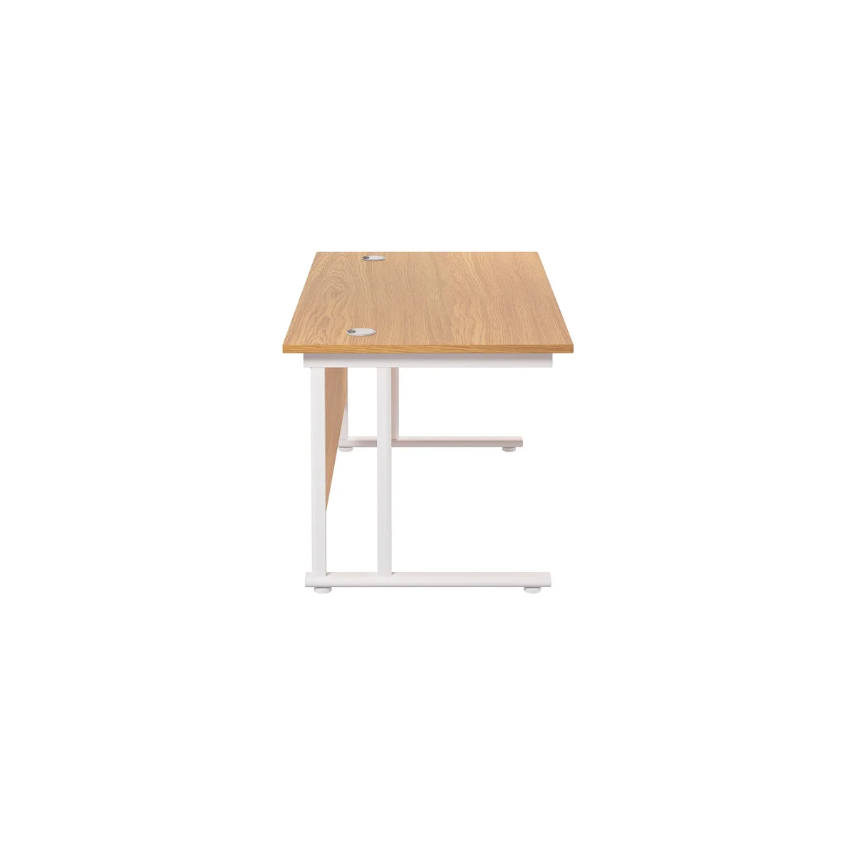 Jemini Rectangular Cantilever Desk 1400x800x730mm Nova Oak/White KF807001 - Image 2