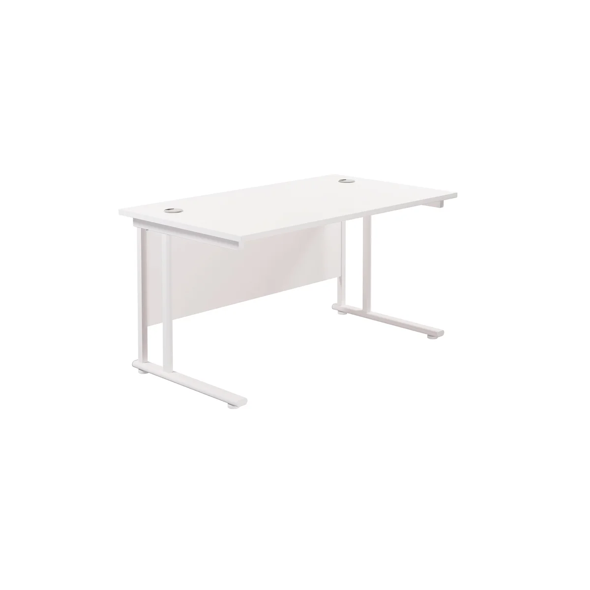 Jemini Rectangular Cantilever Desk 1400x800x730mm White/White KF807018 - Image 1