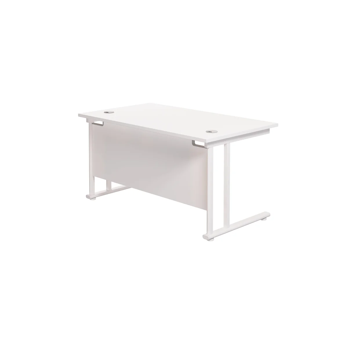 Jemini Rectangular Cantilever Desk 1400x800x730mm White/White KF807018 - Image 3