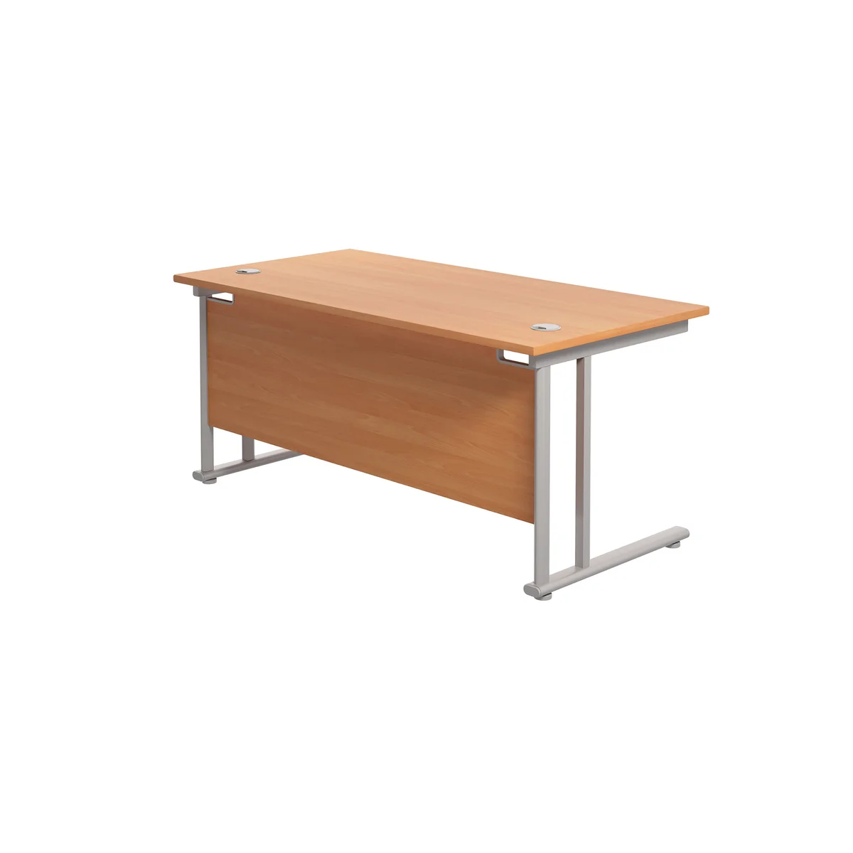 Jemini Rectangular Cantilever Desk 1600x800x730mm Beech/Silver KF807049 - Image 3