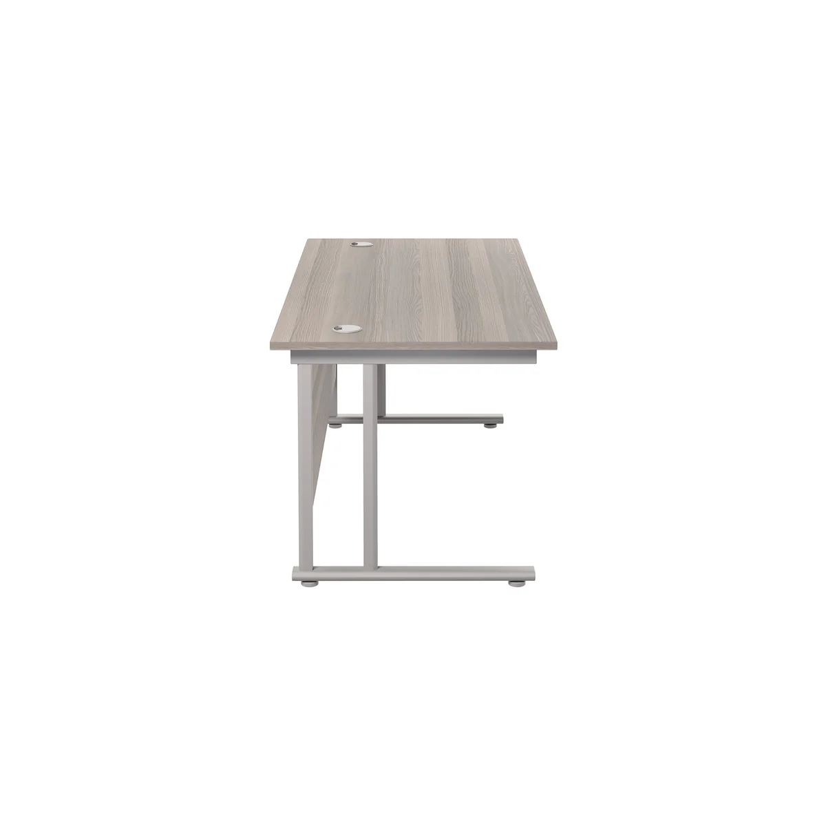 Jemini Rectangular Cantilever Desk 1600x800x730mm Grey Oak/Silver KF807056 - Image 2
