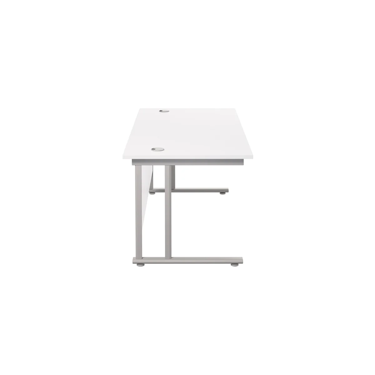 Jemini Rectangular Cantilever Desk 1600x800x730mm White/Silver KF807070 - Image 2