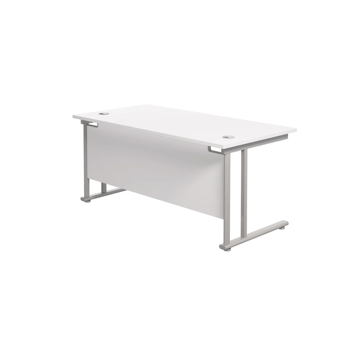 Jemini Rectangular Cantilever Desk 1600x800x730mm White/Silver KF807070 - Image 3