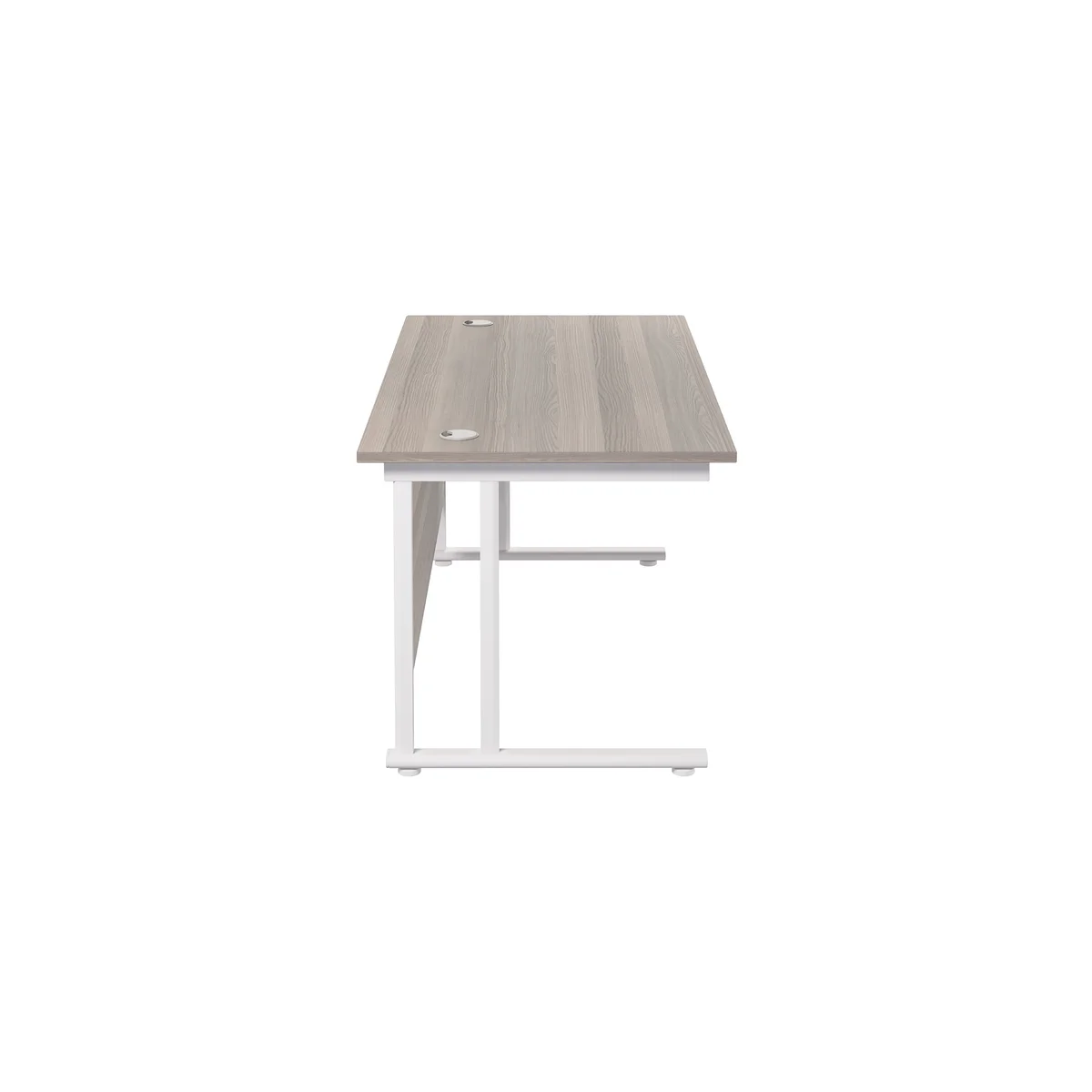 Jemini Rectangular Cantilever Desk 1600x800x730mm Grey Oak/White KF807117 - Image 2