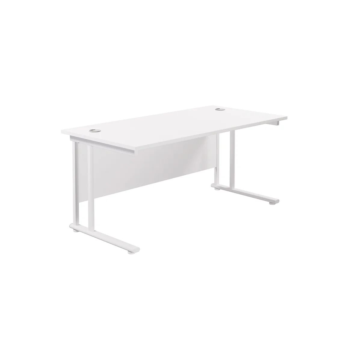 Jemini Rectangular Cantilever Desk 1600x800x730mm White/White KF807131 - Image 1