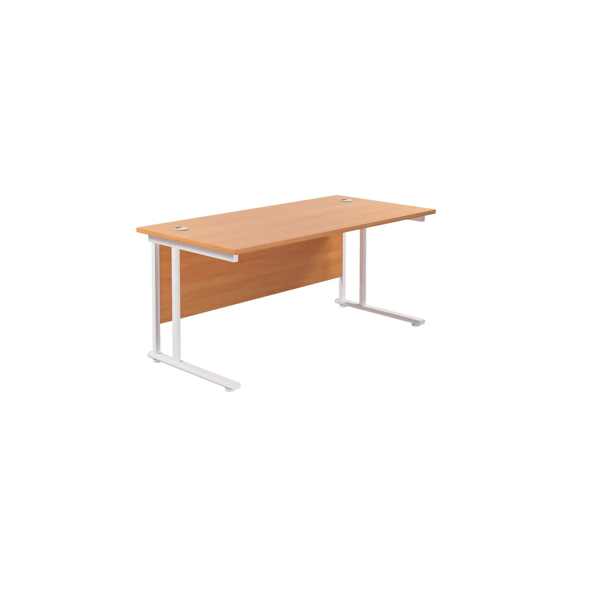 Jemini Rectangular Cantilever Desk 1800x800x730mm Beech/White KF807223 - Image 1