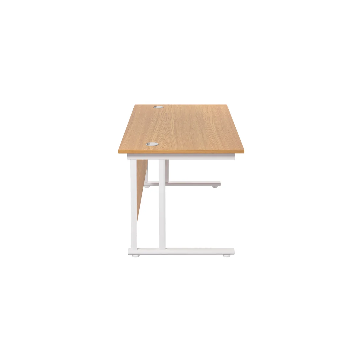 Jemini Rectangular Cantilever Desk 1800x800x730mm Nova Oak/White KF807247 - Image 2