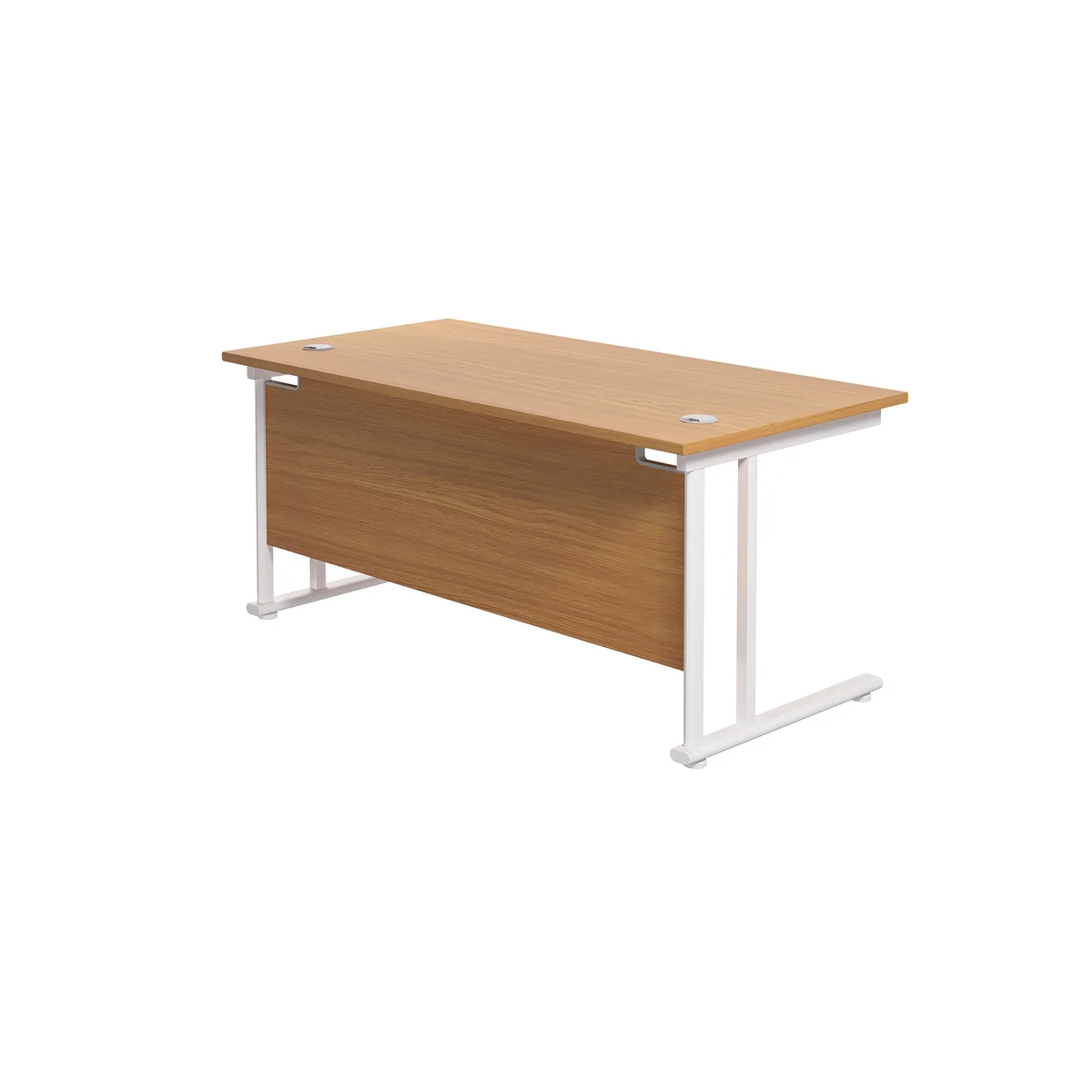 Jemini Rectangular Cantilever Desk 1800x800x730mm Nova Oak/White KF807247 - Image 3