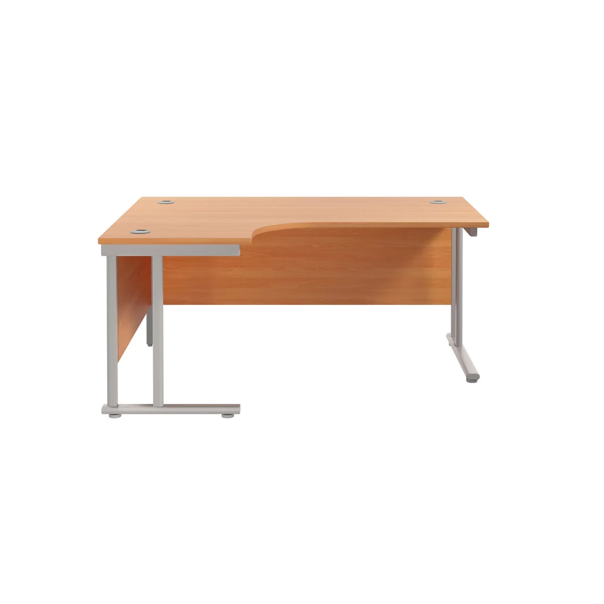 Jemini Radial Left Hand Cantilever Desk 1600x1200x730mm Beech/Silver KF807520 - Image 2