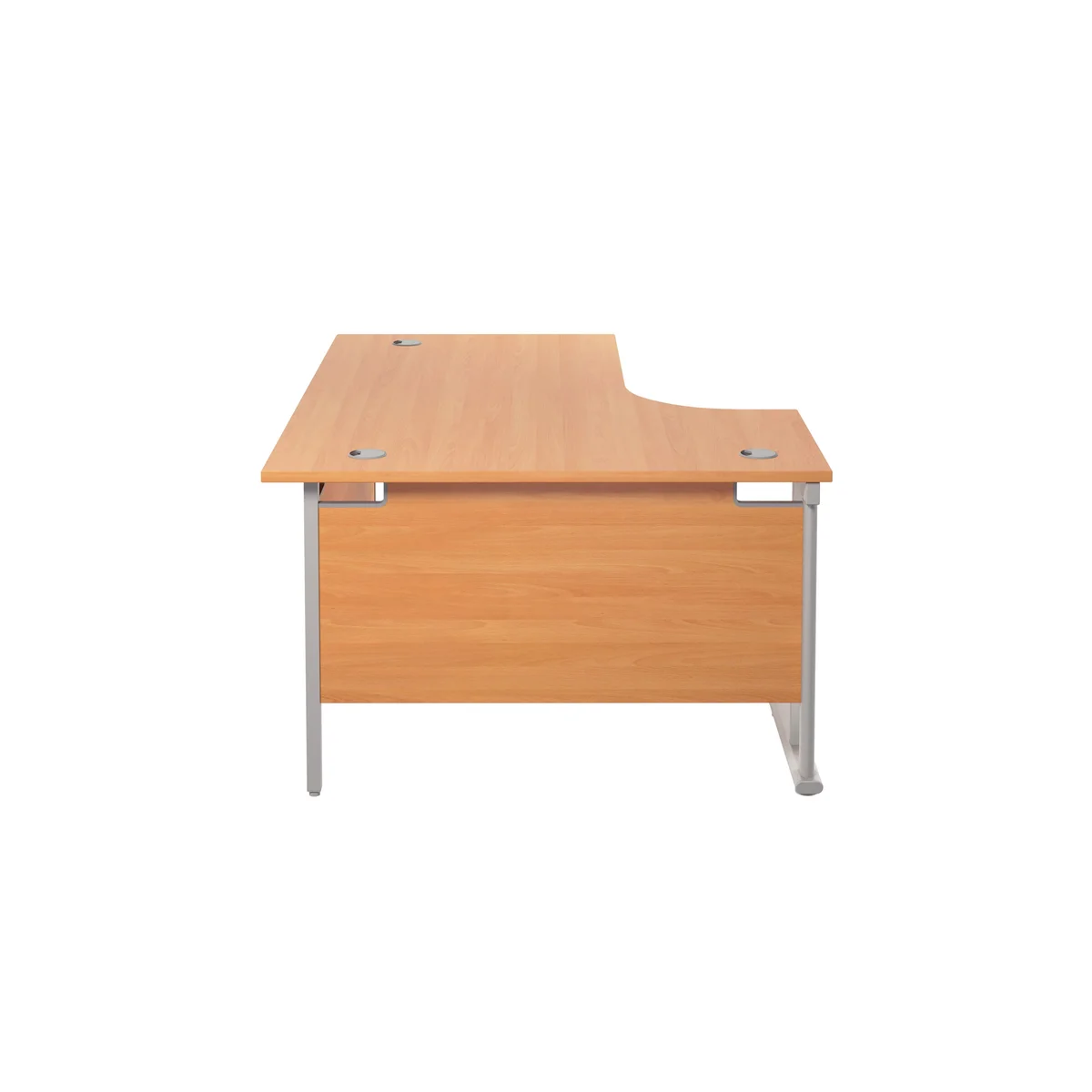 Jemini Radial Left Hand Cantilever Desk 1600x1200x730mm Beech/Silver KF807520 - Image 3