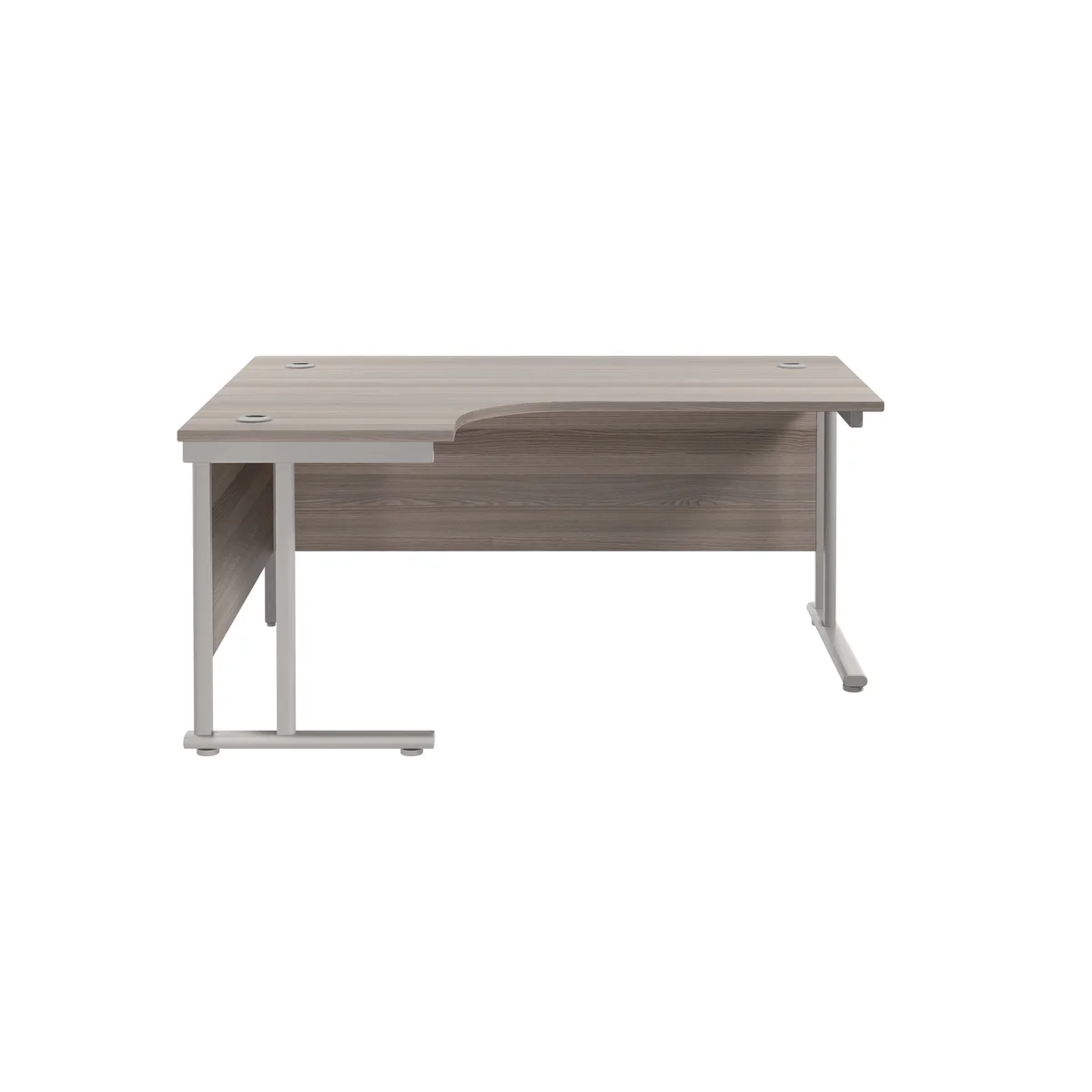 Jemini Radial Left Hand Cantilever Desk 1600x1200x730mm Grey Oak/Silver KF807537 - Image 2