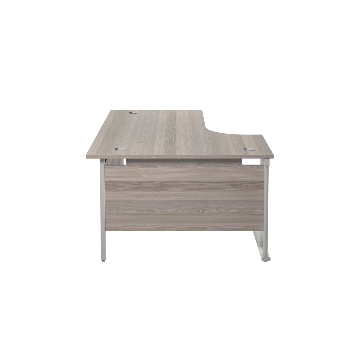 Jemini Radial Left Hand Cantilever Desk 1600x1200x730mm Grey Oak/Silver KF807537 - Image 3