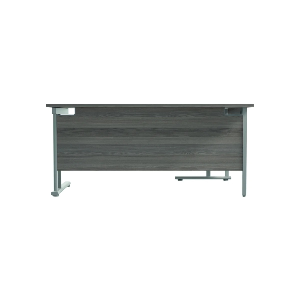 Jemini Radial Left Hand Cantilever Desk 1600x1200x730mm Grey Oak/Silver KF807537 - Image 4