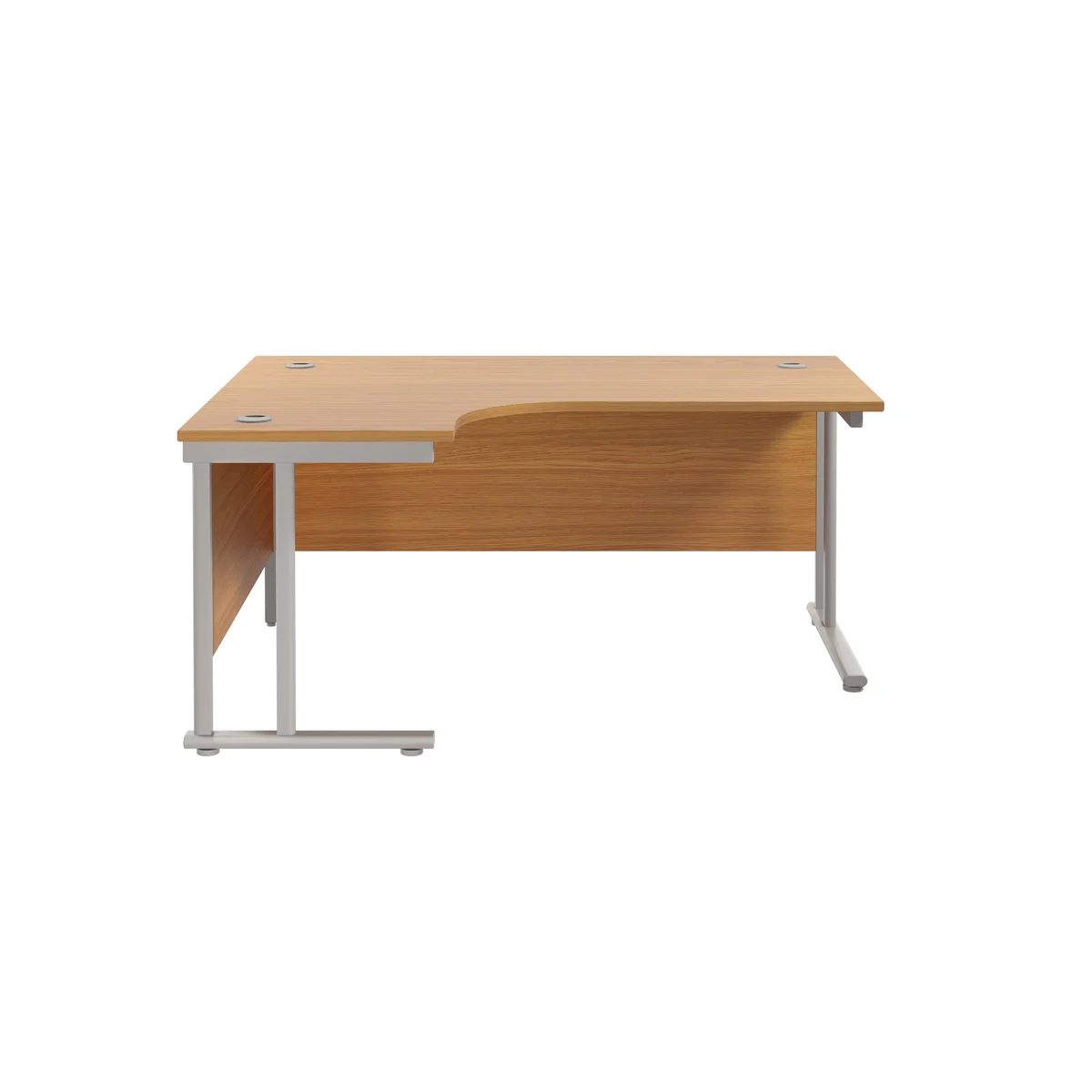 Jemini Radial Left Hand Cantilever Desk 1600x1200x730mm Nova Oak/Silver KF807544 - Image 2