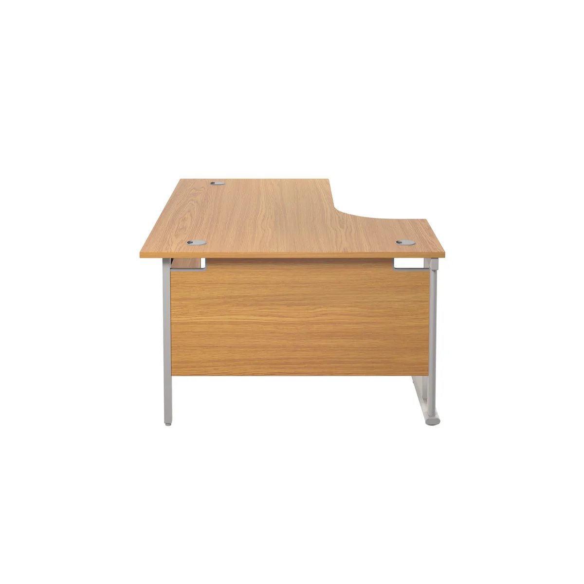 Jemini Radial Left Hand Cantilever Desk 1600x1200x730mm Nova Oak/Silver KF807544 - Image 3