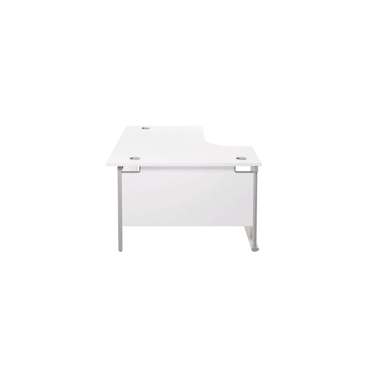 Jemini Radial Left Hand Cantilever Desk 1600x1200x730mm White/Silver KF807551 - Image 2