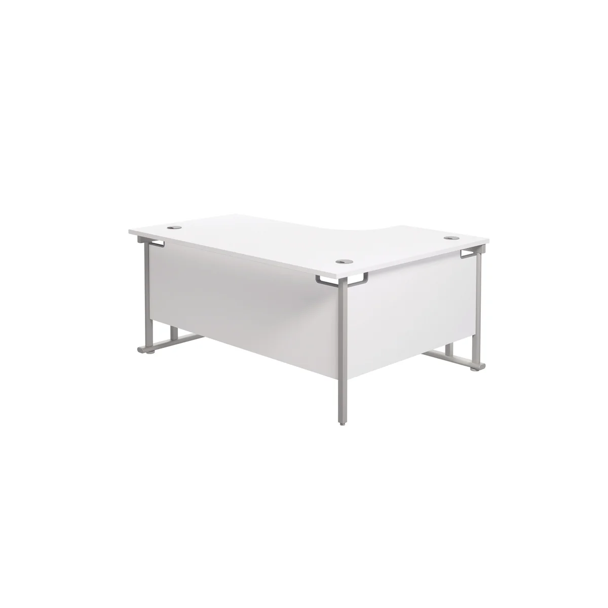 Jemini Radial Left Hand Cantilever Desk 1600x1200x730mm White/Silver KF807551 - Image 3