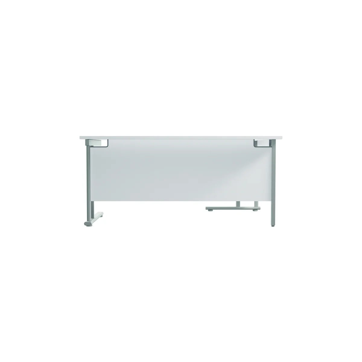 Jemini Radial Left Hand Cantilever Desk 1600x1200x730mm White/Silver KF807551 - Image 4