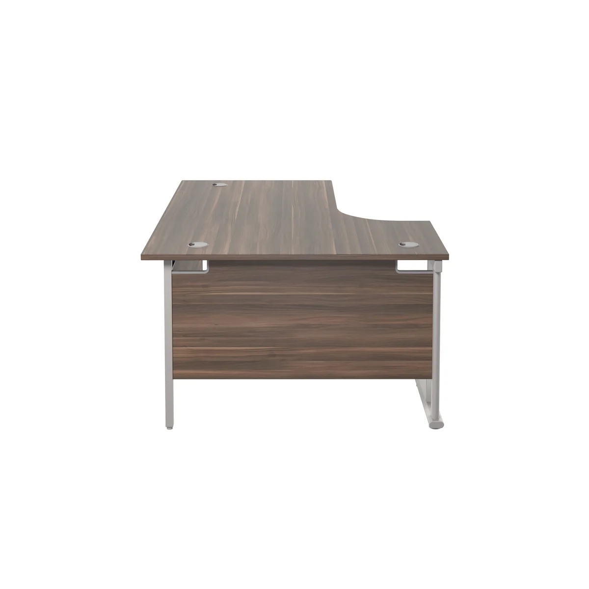 Jemini Radial Left Hand Cantilever Desk 1600x1200x730mm Dark Walnut/Silver KF807575 - Image 3