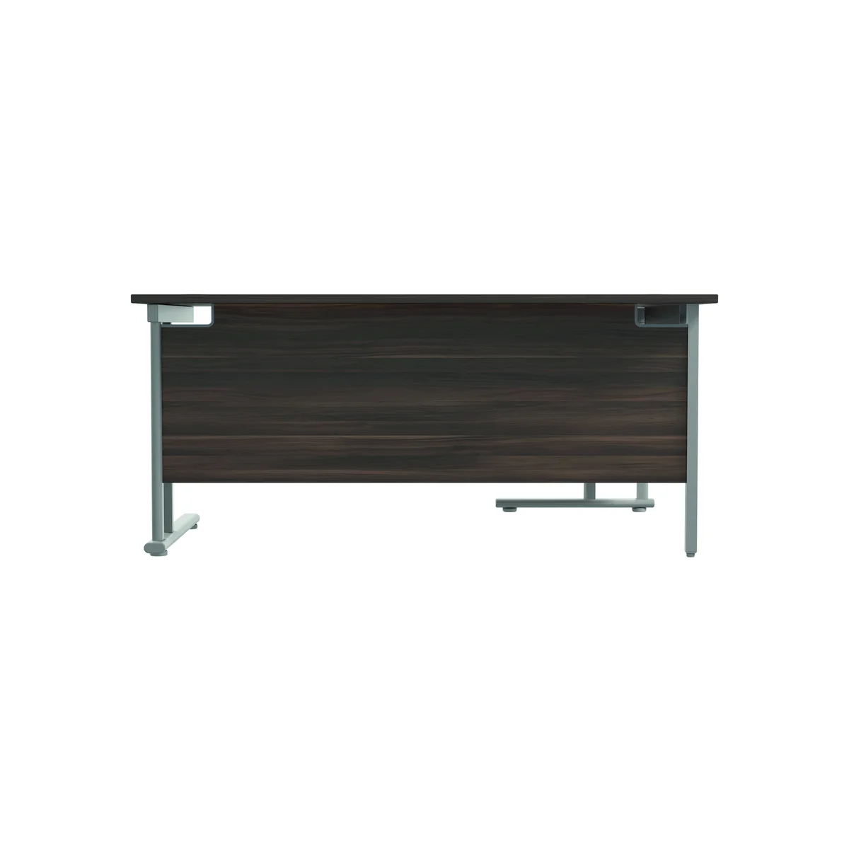 Jemini Radial Left Hand Cantilever Desk 1600x1200x730mm Dark Walnut/Silver KF807575 - Image 4