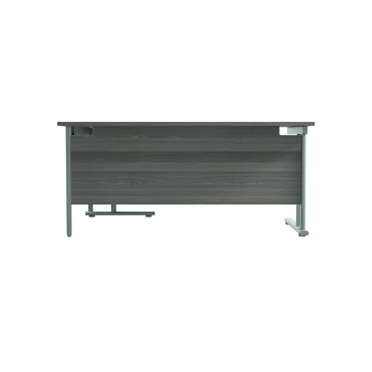 Jemini Radial Right Hand Cantilever Desk 1600x1200x730mm Grey Oak/Silver KF807599 - Image 4