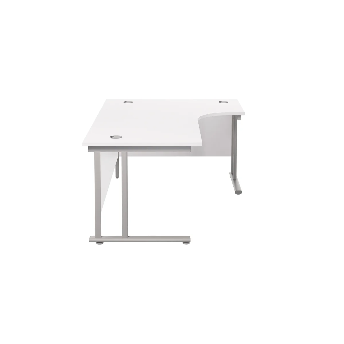 Jemini Radial Right Hand Cantilever Desk 1600x1200x730mm White/Silver KF807612 - Image 2