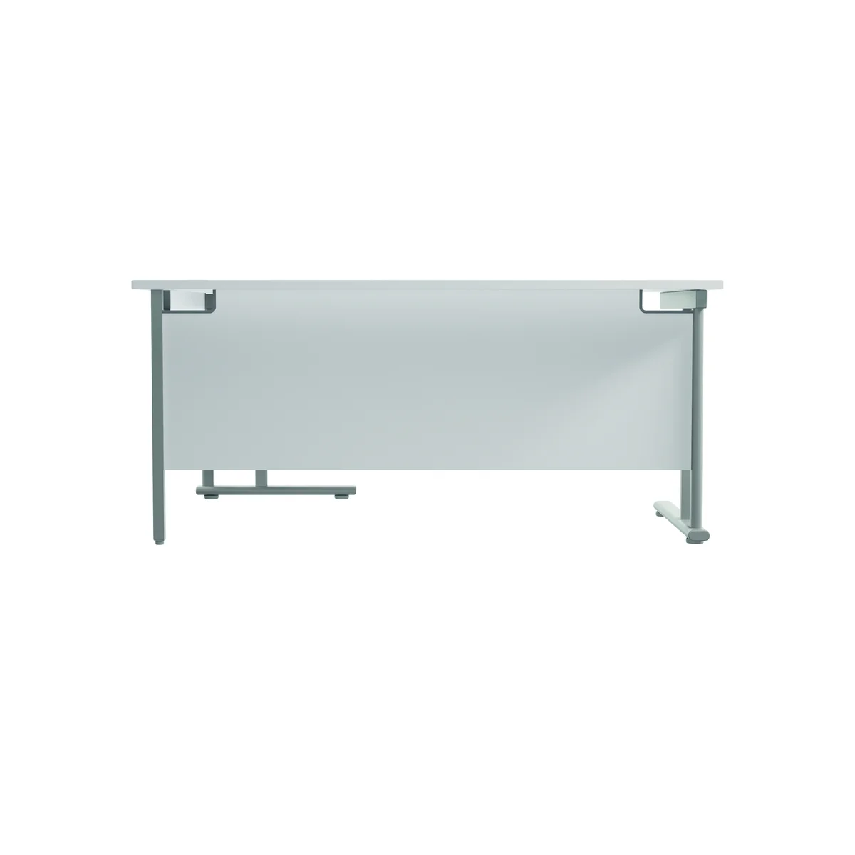 Jemini Radial Right Hand Cantilever Desk 1600x1200x730mm White/Silver KF807612 - Image 4