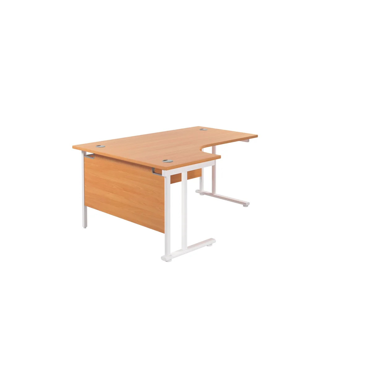 Jemini Radial Left Hand Cantilever Desk 1600x1200x730mm Beech/White KF807643 - Image 2