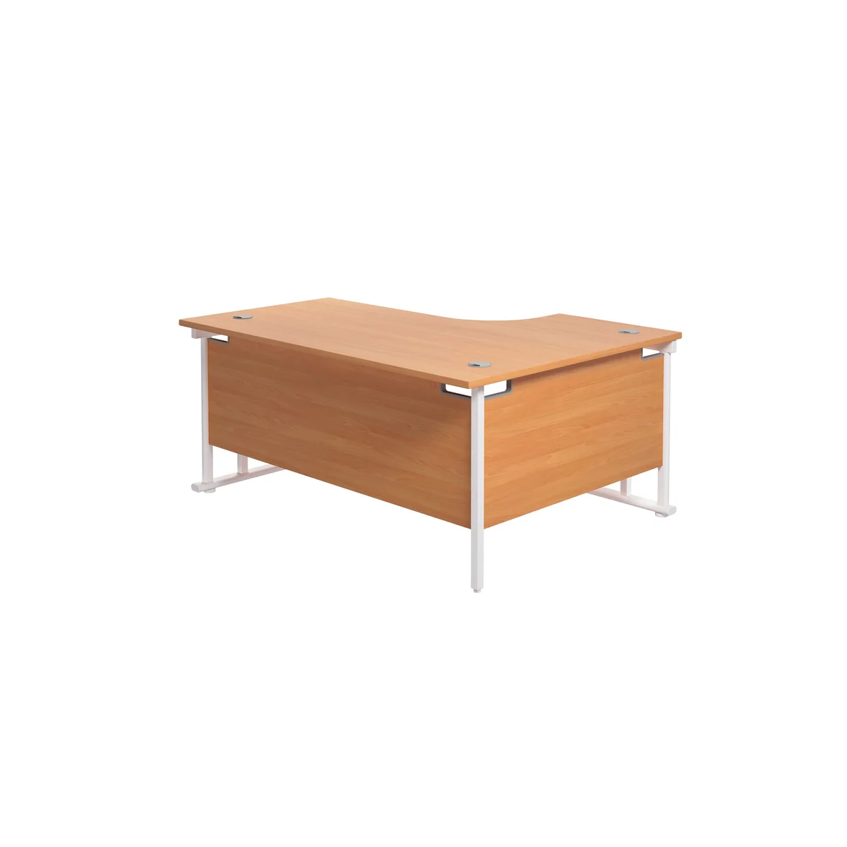 Jemini Radial Left Hand Cantilever Desk 1600x1200x730mm Beech/White KF807643 - Image 3