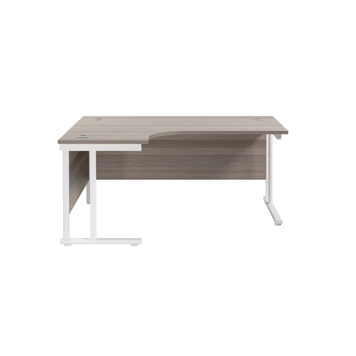 Jemini Radial Left Hand Cantilever Desk 1600x1200x730mm Grey Oak/White KF807650 - Image 2