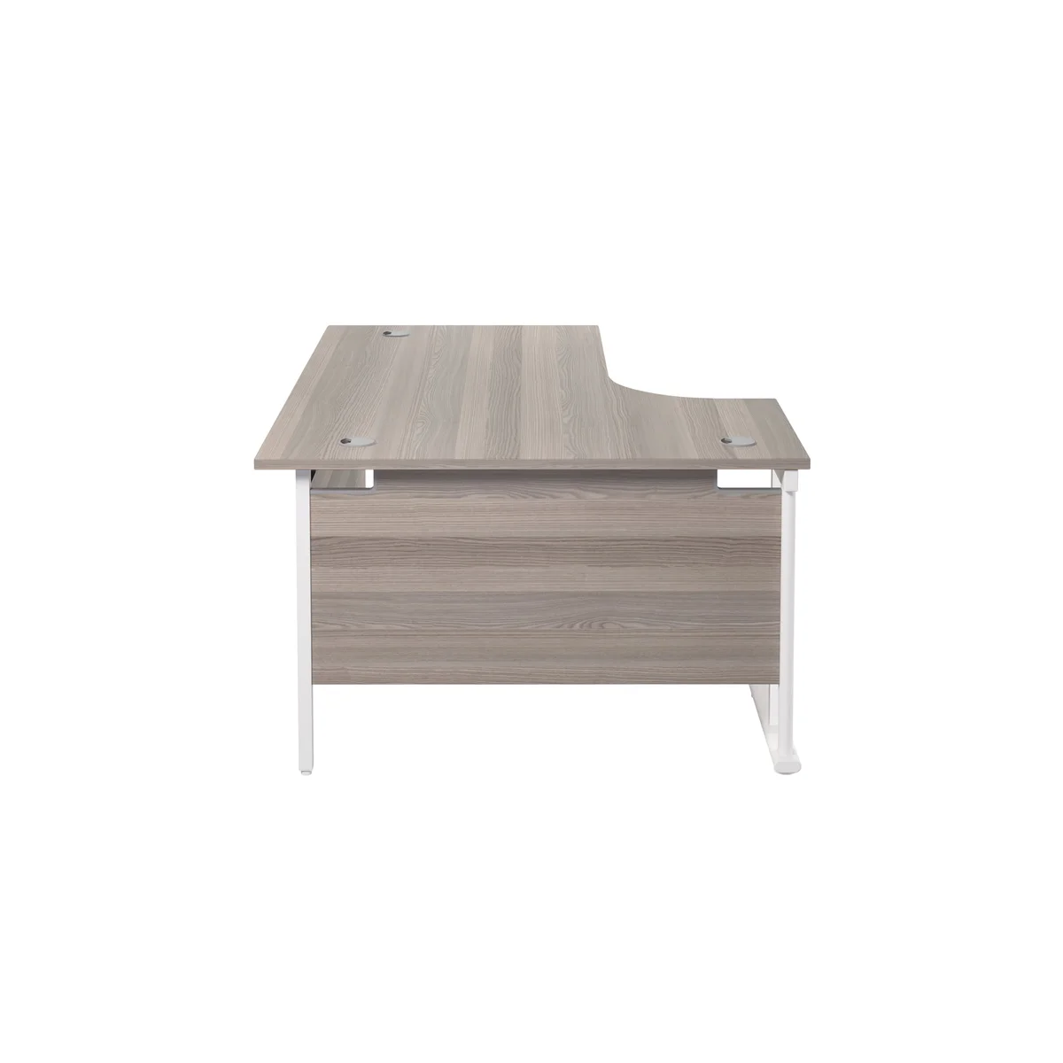 Jemini Radial Left Hand Cantilever Desk 1600x1200x730mm Grey Oak/White KF807650 - Image 3