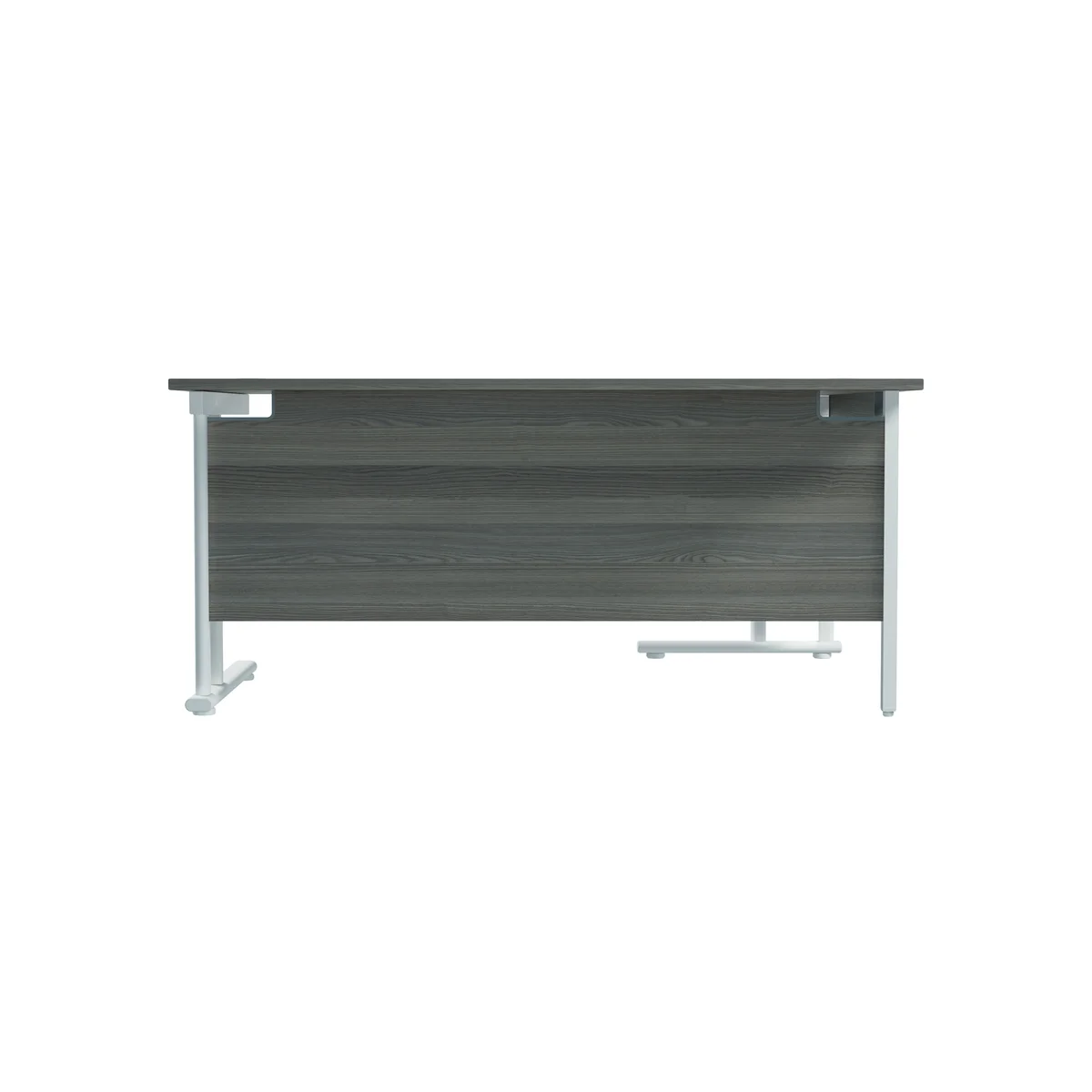 Jemini Radial Left Hand Cantilever Desk 1600x1200x730mm Grey Oak/White KF807650 - Image 4