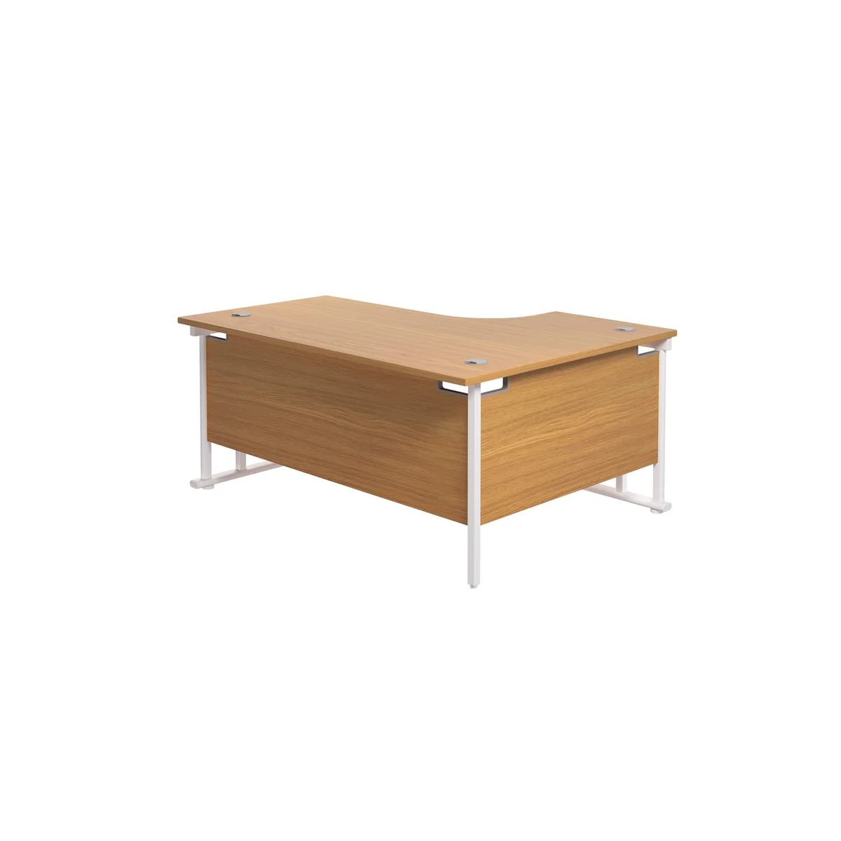 Jemini Radial Left Hand Cantilever Desk 1600x1200x730mm Nova Oak/White KF807667 - Image 3