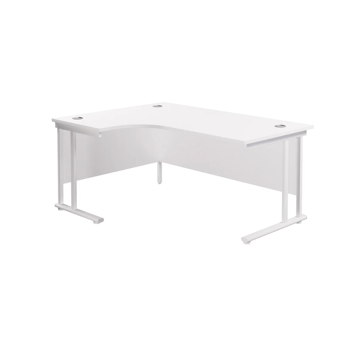 Jemini Radial Left Hand Cantilever Desk 1600x1200x730mm White/White KF807674 - Image 1