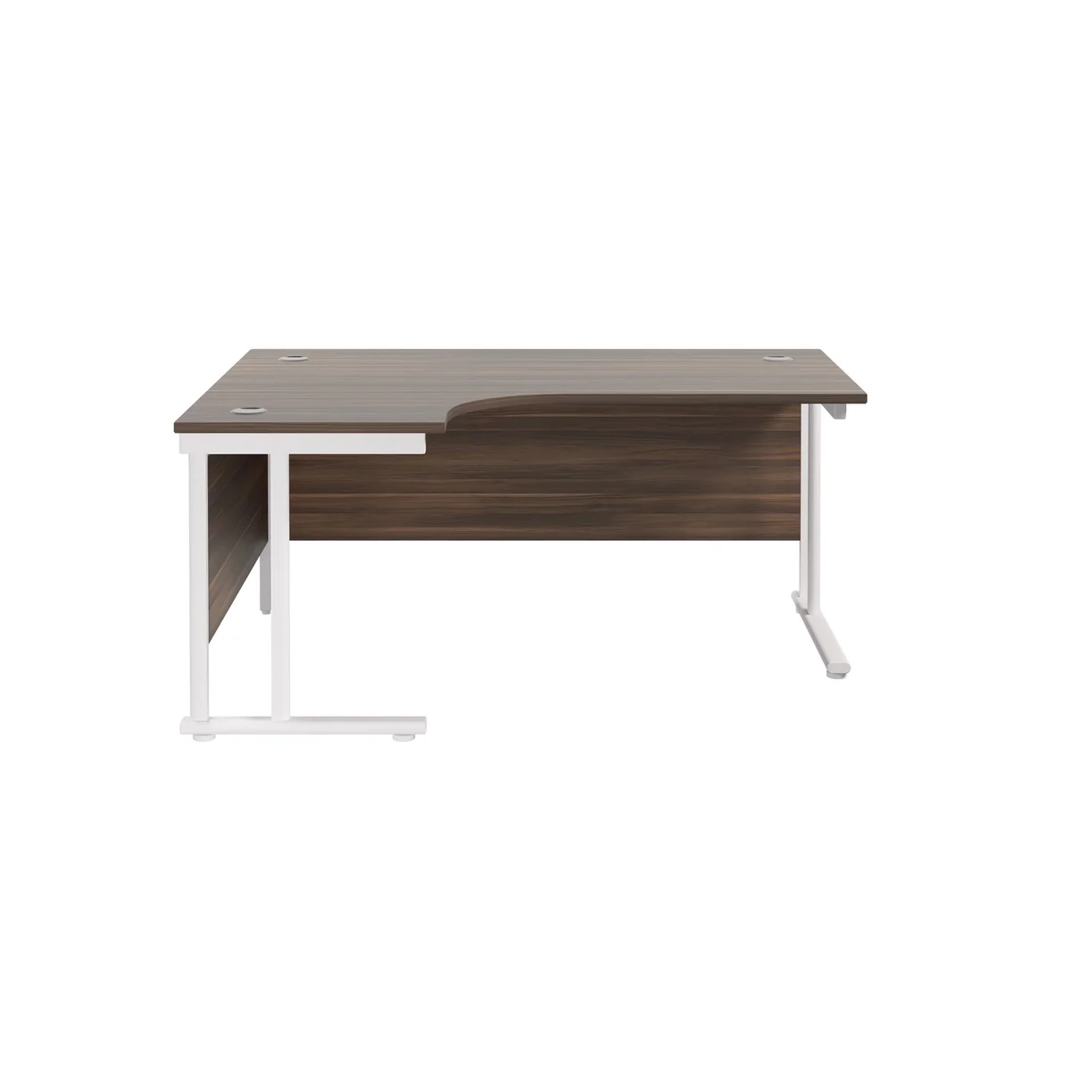 Jemini Radial Left Hand Cantilever Desk 1600x1200x730mm Dark Walnut/White KF807698 - Image 2
