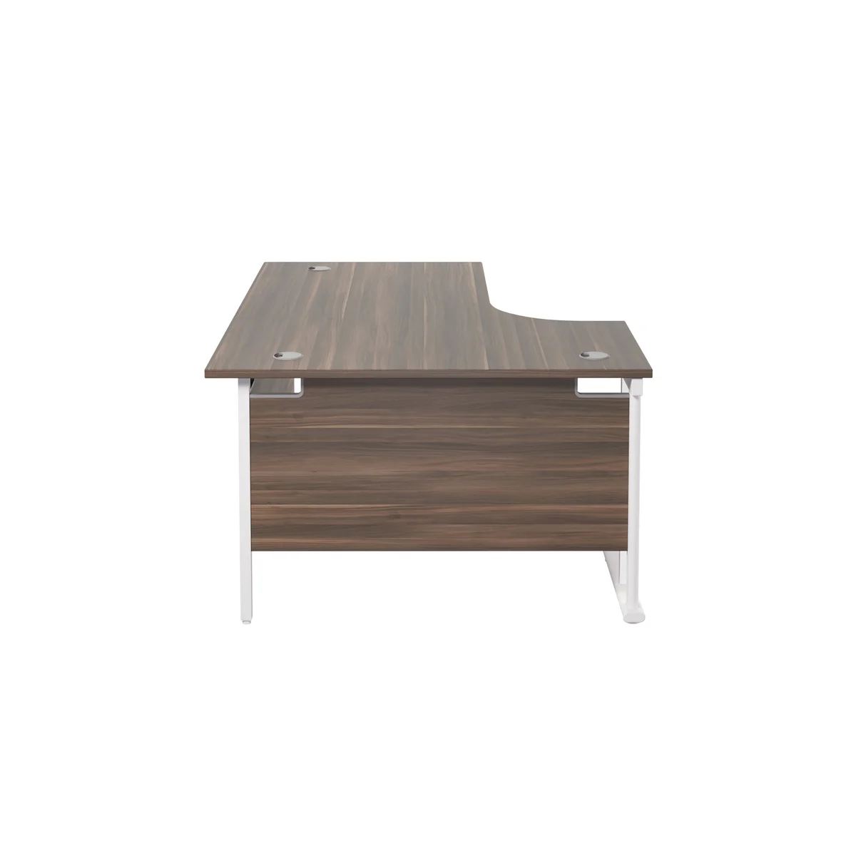 Jemini Radial Left Hand Cantilever Desk 1600x1200x730mm Dark Walnut/White KF807698 - Image 3