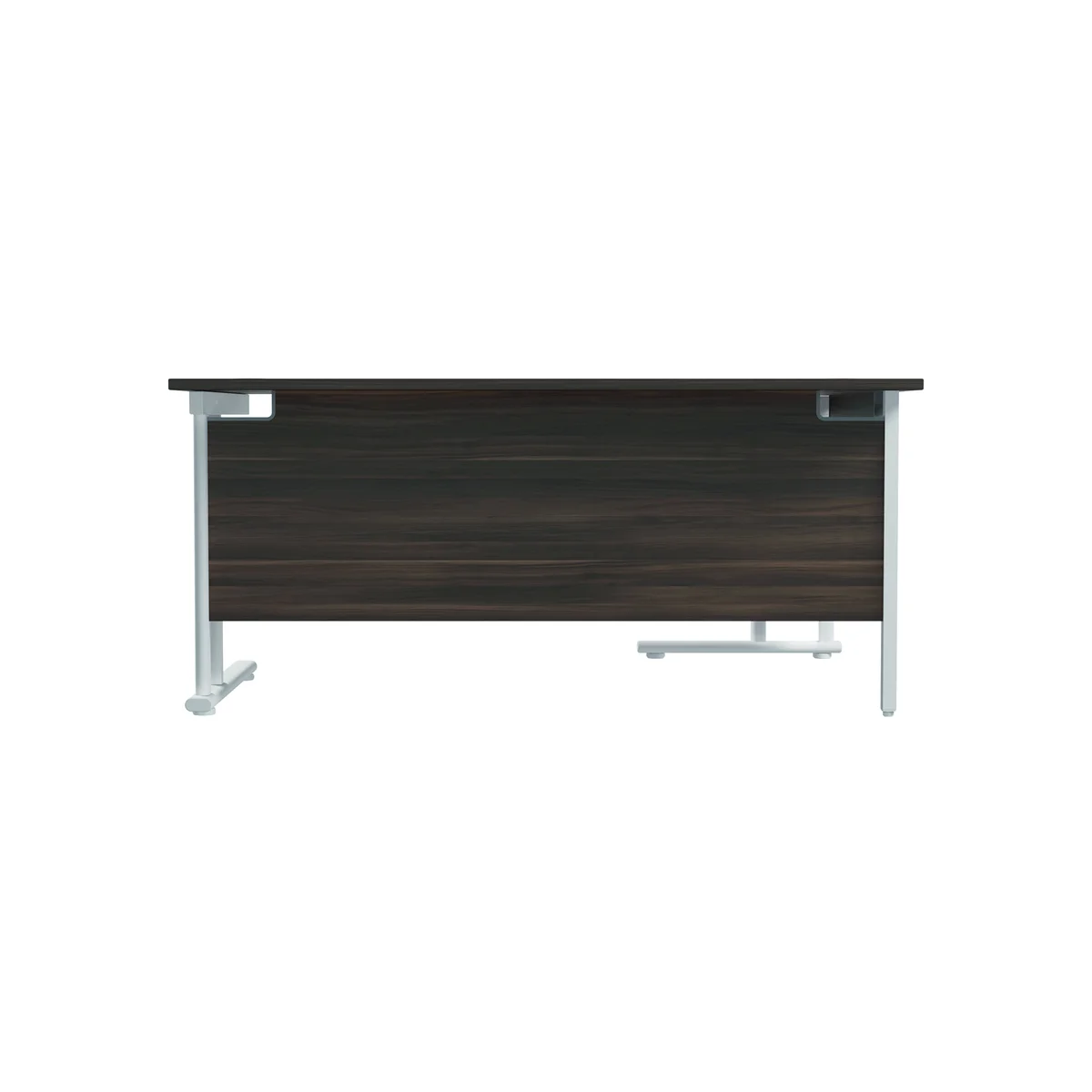 Jemini Radial Left Hand Cantilever Desk 1600x1200x730mm Dark Walnut/White KF807698 - Image 4