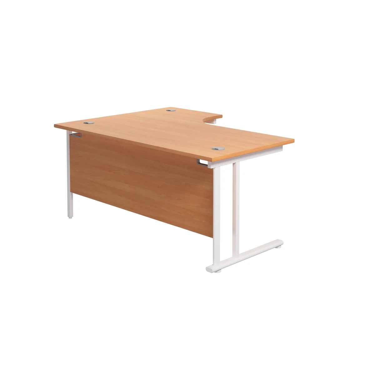 Jemini Radial Right Hand Cantilever Desk 1600x1200x730mm Beech/White KF807704 - Image 3