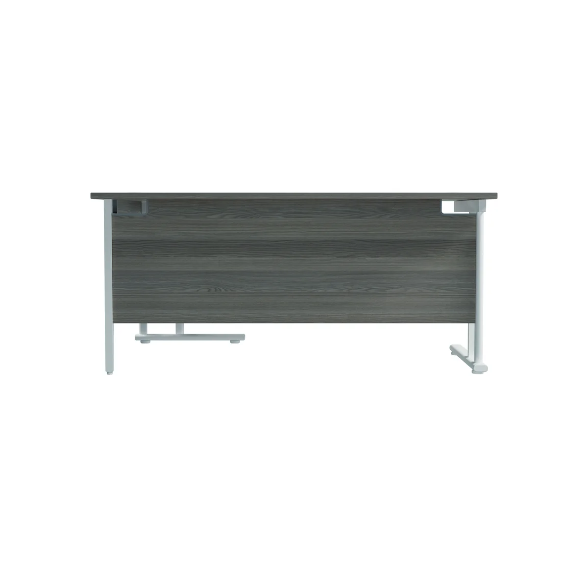 Jemini Radial Right Hand Cantilever Desk 1600x1200x730mm Grey Oak/White KF807711 - Image 4