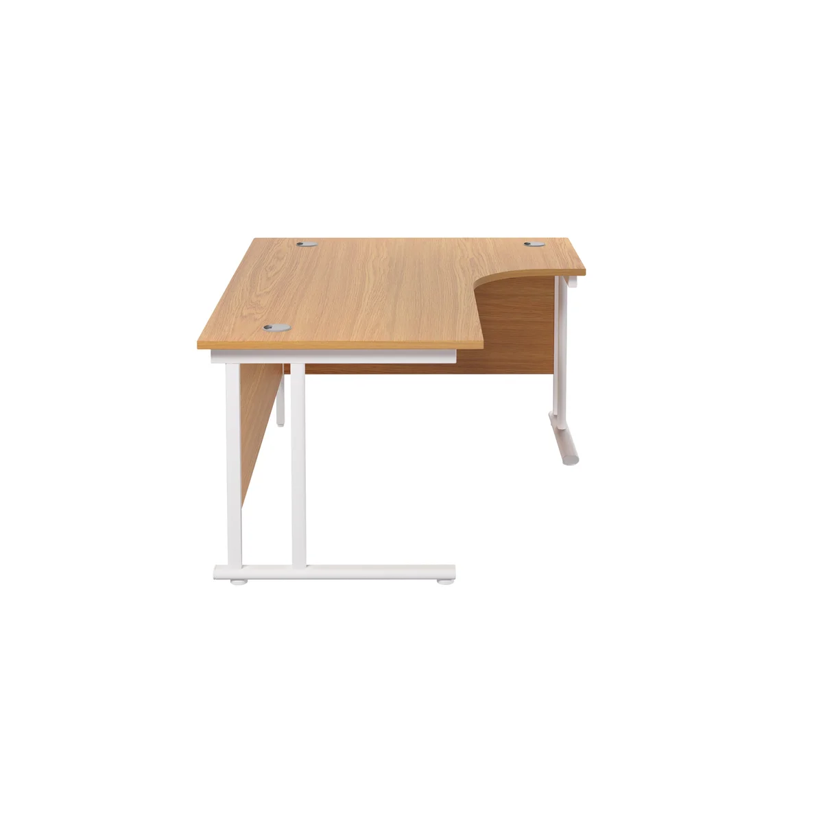 Jemini Radial Right Hand Cantilever Desk 1600x1200x730mm Nova Oak/White KF807728 - Image 2